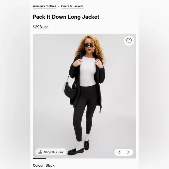 Lululemon Pack It Down Long Jacket - Black Size 10 - Picture 2 of 7